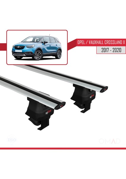 Opel / Vauxhall Crossland x 2017-2020 Arası ile Uyumlu Ace-4 Ara Atkı Tavan Barı Gri