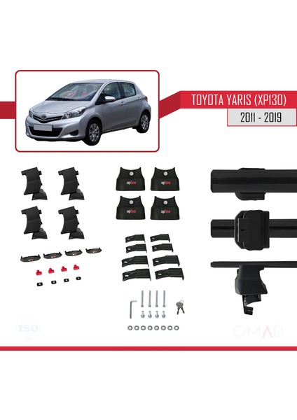 Toyota Yaris / Vitz (XP130) 2011-2019 Arası ile Uyumlu Ace-4 Ara Atkı Tavan Barı Siyah indirimleri