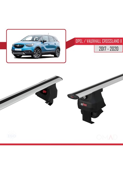 Opel / Vauxhall Crossland x 2017-2020 Arası ile Uyumlu Ace-4 Ara Atkı Tavan Barı Gri