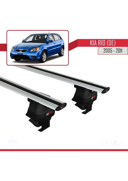 Kia Rio (De) Hatchback 2005-2011 Arası ile Uyumlu Ace-4 Ara Atkı Tavan Barı Gri