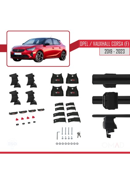 Opel / Vauxhall Corsa (F) 2019 ve Sonrası ile Uyumlu Ace-4 Ara Atkı Tavan Barı Siyah indirimleri