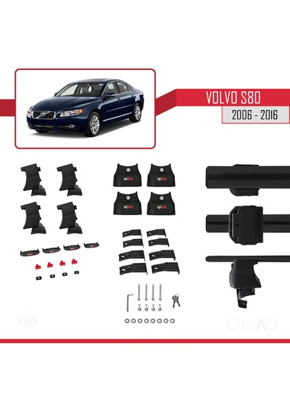 Volvo S80 2006-2016 Arası ile Uyumlu Ace-4 Ara Atkı Tavan Barı Siyah indirimleri