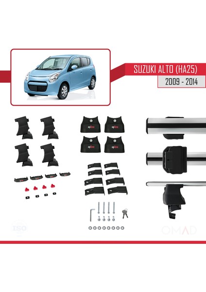 Suzuki Alto (HA25) 2009-2014 Arası ile Uyumlu Ace-4 Ara Atkı Tavan Barı Gri indirimleri
