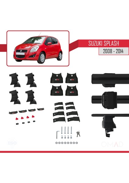 Suzuki Splash 2008-2014 Arası ile Uyumlu Ace-4 Ara Atkı Tavan Barı Siyah