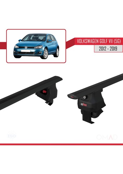 Volkswagen Golf Vıı (5g) 2012-2019 Arası ile Uyumlu Ace-4 Ara Atkı Tavan Barı Siyah fırsatları