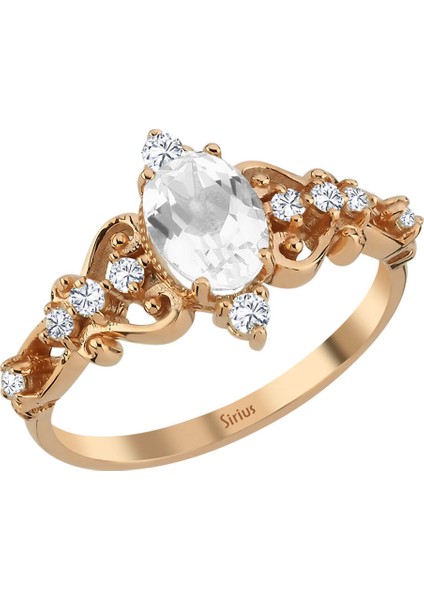 Pırlanta ve Beyaz Topaz Taşlı Regina Yüzük 0447R0060