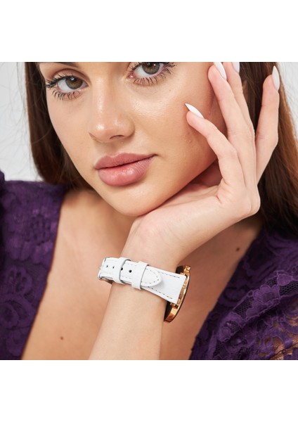 Samsung Galaxy Watch Samsung Watch4 Watch5 Watch 6 Watch 5 Pro 40MM 43MM 44MM 45MM 46MM 47MM 20MM Hakiki Deri Kayış Beyaz