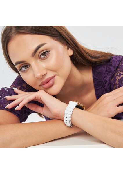 Samsung Galaxy Watch Samsung Watch4 Watch5 Watch 6 Watch 5 Pro 40MM 43MM 44MM 45MM 46MM 47MM 20MM Hakiki Deri Kayış Beyaz modelleri