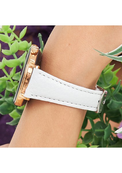 Samsung Galaxy Watch Samsung Watch4 Watch5 Watch 6 Watch 5 Pro 40MM 43MM 44MM 45MM 46MM 47MM 20MM Hakiki Deri Kayış Beyaz fırsatları