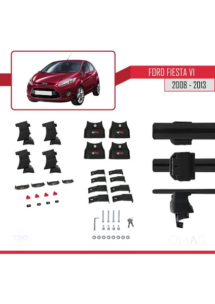 Ford Fiesta Vı 2008-2013 Arası ile Uyumlu Ace-4 Ara Atkı Tavan Barı Siyah indirimleri