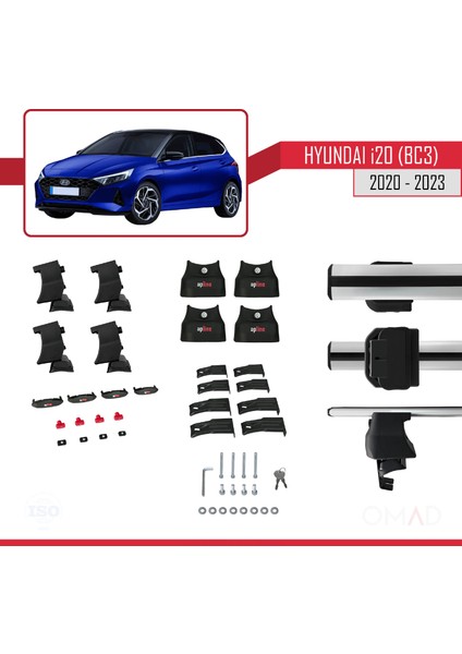 Hyundai I20 (Bc3) 2020 ve Sonrası ile Uyumlu Ace-4 Ara Atkı Tavan Barı Gri indirimleri