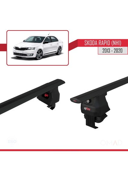 Skoda Rapid (Nh1) 2013-2020 Arası ile Uyumlu Ace-4 Ara Atkı Tavan Barı Siyah