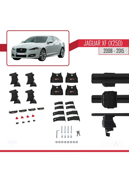 Jaguar Xf (X250) 2008-2015 Arası ile Uyumlu Ace-4 Ara Atkı Tavan Barı Siyah