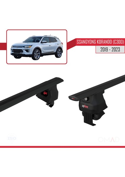 Ssangyong Korando (C300) 2019 ve Sonrası ile Uyumlu Ace-4 Ara Atkı Tavan Barı Siyah fırsatları