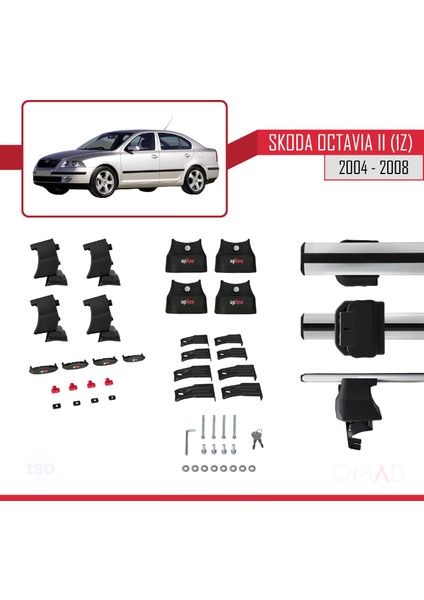 Skoda Octavia Iı (1z) 2004-2008 Arası ile Uyumlu Ace-4 Ara Atkı Tavan Barı Gri indirimleri
