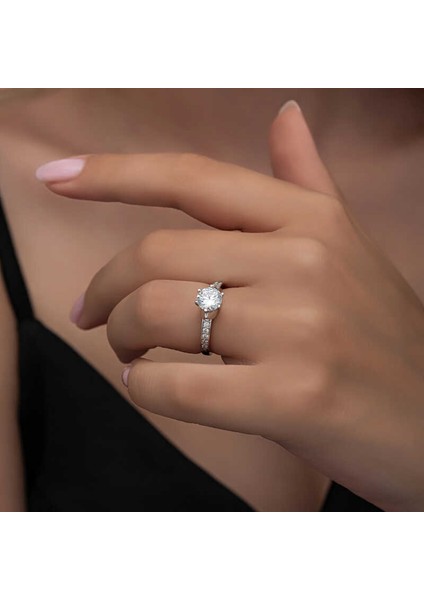 Gümüş Tek Taş Kadın Yüzük modelleri