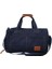 Koyu Mavi Seyahat Çantası Retro Denim Seyahat Çantası Büyük Kapasiteli El Bagajı Silindir Çanta Unisex Rahat Omuz Crossbody Çanta Ayakkabı ile Bit Seyahat Çanta (Yurt Dışından) 1