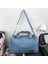 Koyu Mavi Seyahat Çantası Retro Denim Seyahat Çantası Büyük Kapasiteli El Bagajı Silindir Çanta Unisex Rahat Omuz Crossbody Çanta Ayakkabı ile Bit Seyahat Çanta (Yurt Dışından) 2
