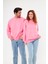 Unisex Pembe Oversize Bol Kalıp Sweatshirt (Sevgili-Çift Kombini Tavsiyesi) 4