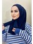 Çıt Çıtlı Hasema Üstü Uyumlu Hijab Bone Lacivert 2