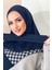 Çıt Çıtlı Hasema Üstü Uyumlu Hijab Bone Lacivert 3