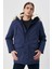 Regular Fit Normal Kesim Dik Yaka Lacivert Parka Ceket 1