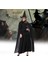 Halloween Siyah Renk 120 cm Witch Cadı Pelerini ve Şapkası 2 Li Set Yetişkin 1