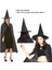 Halloween Siyah Renk 120 cm Witch Cadı Pelerini ve Şapkası 2 Li Set Yetişkin 2