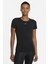 Dri-Fit Advantage Aura Short-Sleeve Slim Fit Kesim Siyah Kadın Spor Tişört 1