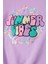 Lila Summer Yazı Nakışlı Kız Çocuk Sweatshirt 16588 2