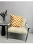 Zigzag Desenli Hardal Renk Dekoratif Minder Kılıfı 60 x 60 cm 1