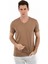 - V Yaka Kısa Kollu Likralı Viskon Erkek T-Shirt 1