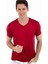 - V Yaka Kısa Kollu Likralı Viskon Erkek T-Shirt 1