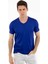 - V Yaka Kısa Kollu Likralı Viskon Erkek T-Shirt 1