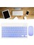 Klavye Mouse Seti Klavye Mouse Set Mini Q Kablosuz 2.4g Wirelless Multimedya Mor 1