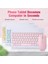 Klavye Mouse Seti Klavye Mouse Set Mini Q Kablosuz 2.4g Wirelless Pembe 4