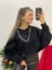 Yarasa Kol Kolyeli Içi Şardonlu Sweatshirt 1