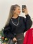 Yarasa Kol Kolyeli Içi Şardonlu Sweatshirt 2