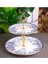 Seramik 2 Katlı Sunumluk İkramlık Pasta Servis Tabağı Kurabiyelik G4180 1