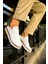 CH979 Santoni Gbt Spor Erkek Ayakkabı Beyaz/Taba 1