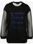 Bisiklet Yaka Baskılı Siyah Kadın T-Shirt B3WL-TST32 1