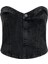 Straplez Yaka Düz Siyah Kadın Büstiyer Onlrıver Corset Top Red Dnm Dot 4