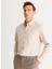 Slim Fit Düğmeli Yaka Bej Erkek Gömlek 4A2024100059 2