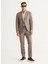 Slim Fit Düğmeli Yaka Bej Erkek Gömlek 4A2024100059 5