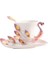 3D Renk Emaye Hayvan Kahve Fincanı Sos ve Kaşık Seti ile Seramik Öğleden Sonra Çay Bardak Porselen Drinkware | Teacups (Mor) (Yurt Dışından) 1
