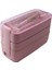 900ML 3 Katmanlar Öğle Yemeği Kutusu Bento Gıda Konteyner Eko Dostu Buğday Saman Malzemesi Mikrodalga Yapılabilir Yemek Madencisi Lunchbox Vıp | Öğle Yemeği Kutuları (Yurt Dışından) 1