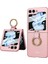 Galaxy Z Flip 5 Kılıf Zore Kıpta Yüzüklü Flip Sert Kapak-Pembe 1