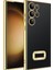 Galaxy S23 Ultra Kılıf Kamera Korumalı Logo Gösteren Zore Omega Kapak-Gold 1