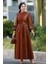 Liyan Kemerli Deri Elbise 590 - Taba 4