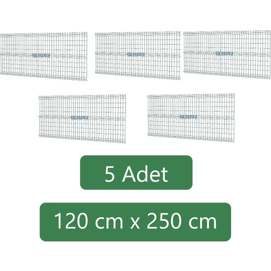Fence Company Yeşil Panel Çit Teli 5 Adet ( 120 cm x 250 cm )